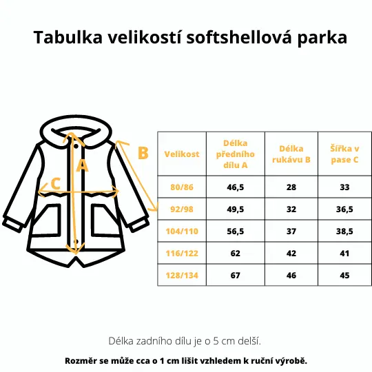Dětská softshellová parka - pohádkové kytičky s černou