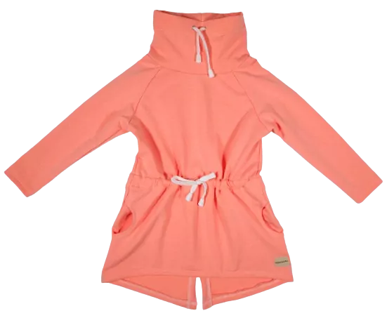 Dívčí mikina "parka" - neonově oranžová