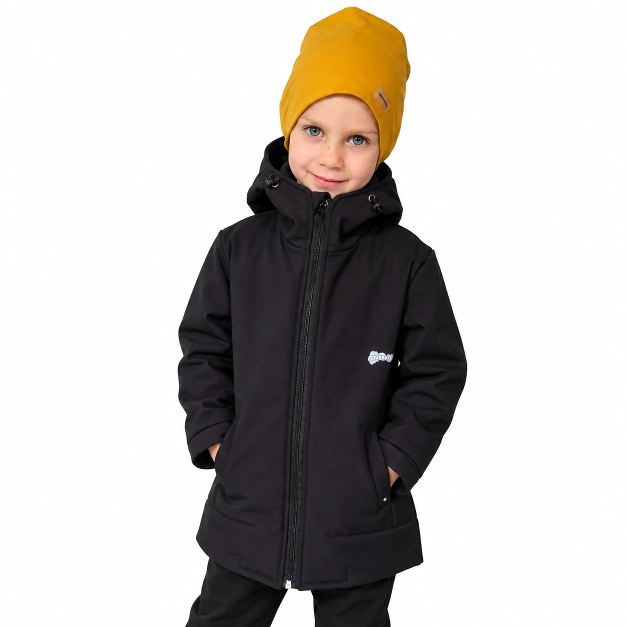 Dětská softshellová bunda "parka"- černá