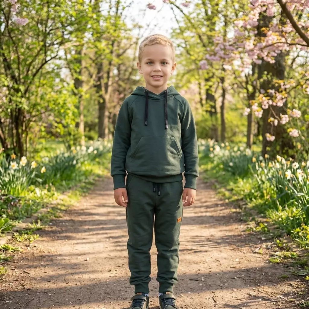 Dětská tepláková souprava - Zelená khaki