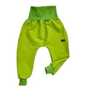Dětské zateplené tepláčky - neonově zelená