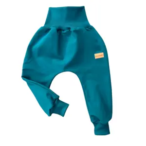 Dětské zateplené tepláčky - petrolej