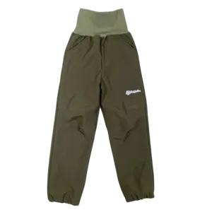Dětské softshellové kalhoty zelená khaki