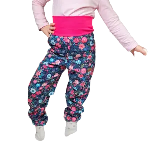 Dětské softshellové kalhoty - luční kvítí