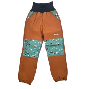 Dětské softshellové kalhoty - Traktor a bagr