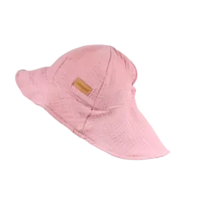 Dětský mušelínový klobouk - starorůžová