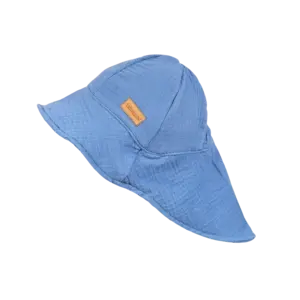 Dětský mušelínový klobouk - džínově modrá