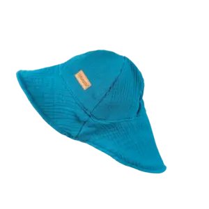 Dětský mušelínový klobouk - petrolejová zelená