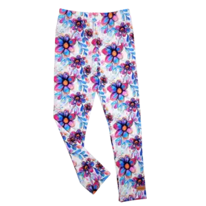 Dětské legíny - pastelové květy
