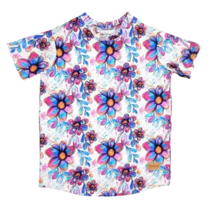 Dětské triko s krátkým rukávem - pastelové květy