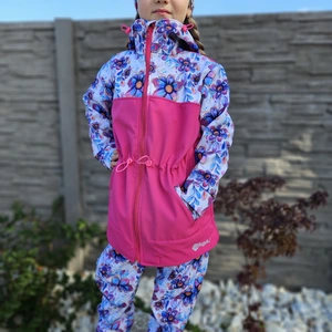 Dětská softshellová parka - Pastelové květy