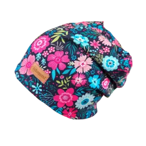 Dětská homeless čepice barevné kytičky