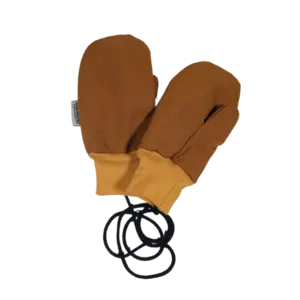 Dětské softshellové rukavice - hnědé