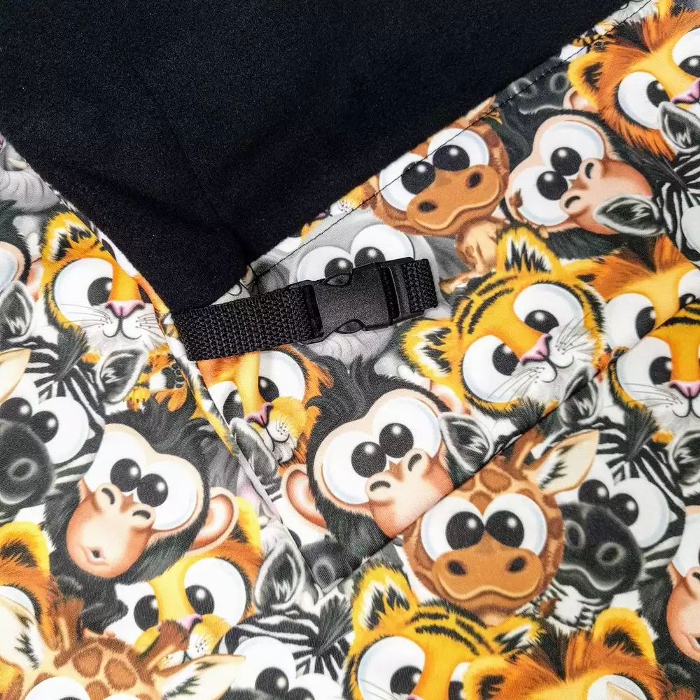 Softshellová nepadací deka do kočárku  - crazy animals