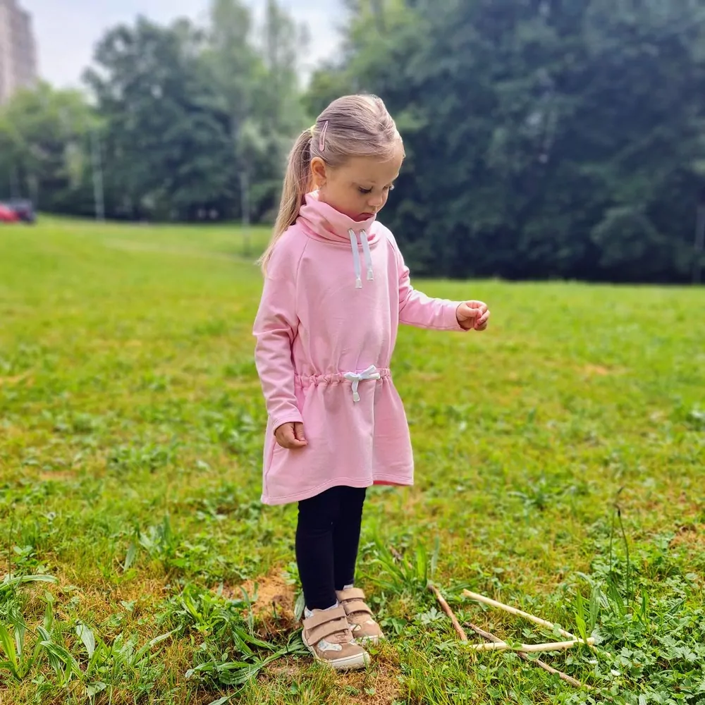 Dívčí mikina "parka" - baby pink