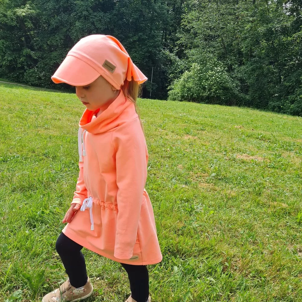 Dívčí mikina "parka" - neonově oranžová
