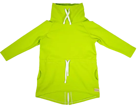 Dívčí mikina "parka" - neonově zelená