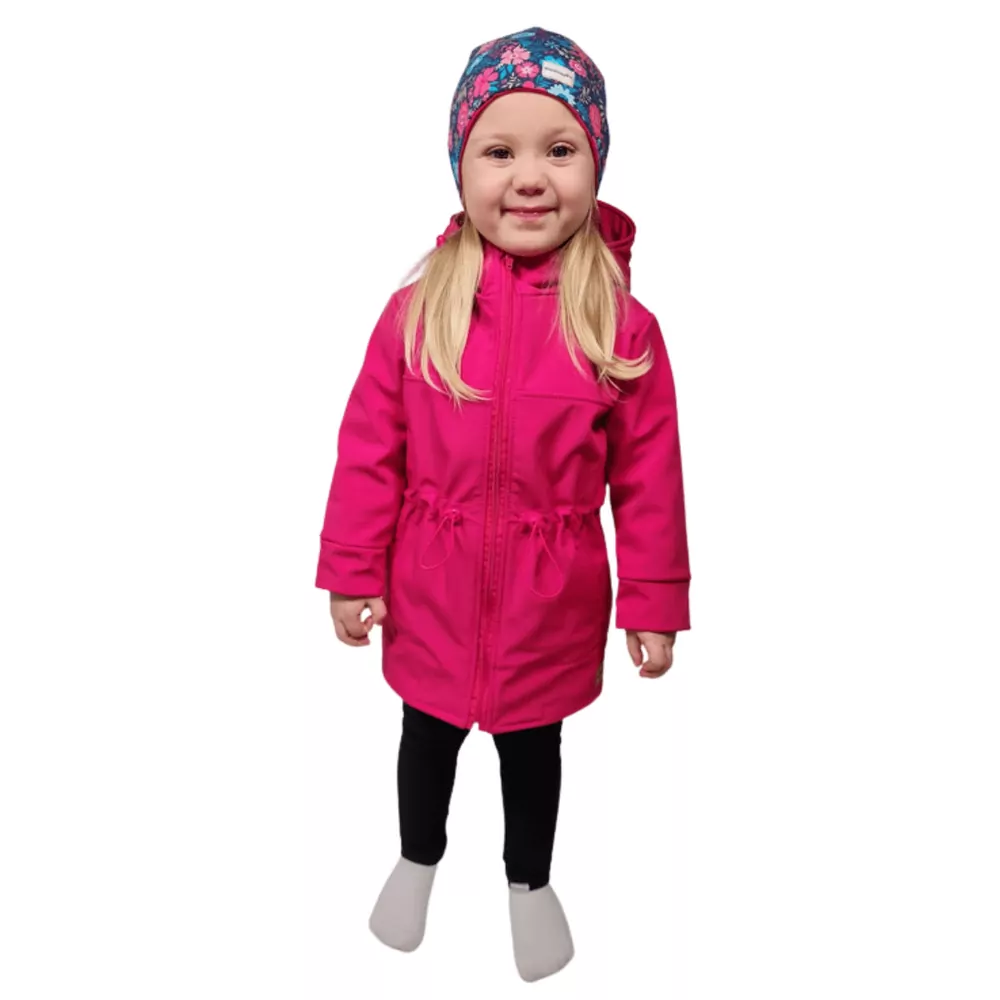 Dětská softshellová parka - malinová