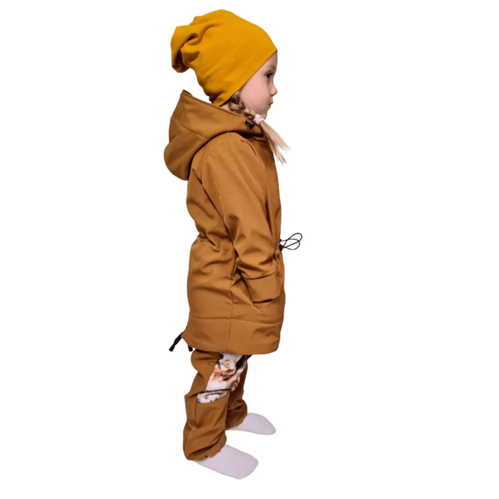 Dětská softshellová parka - hnědá