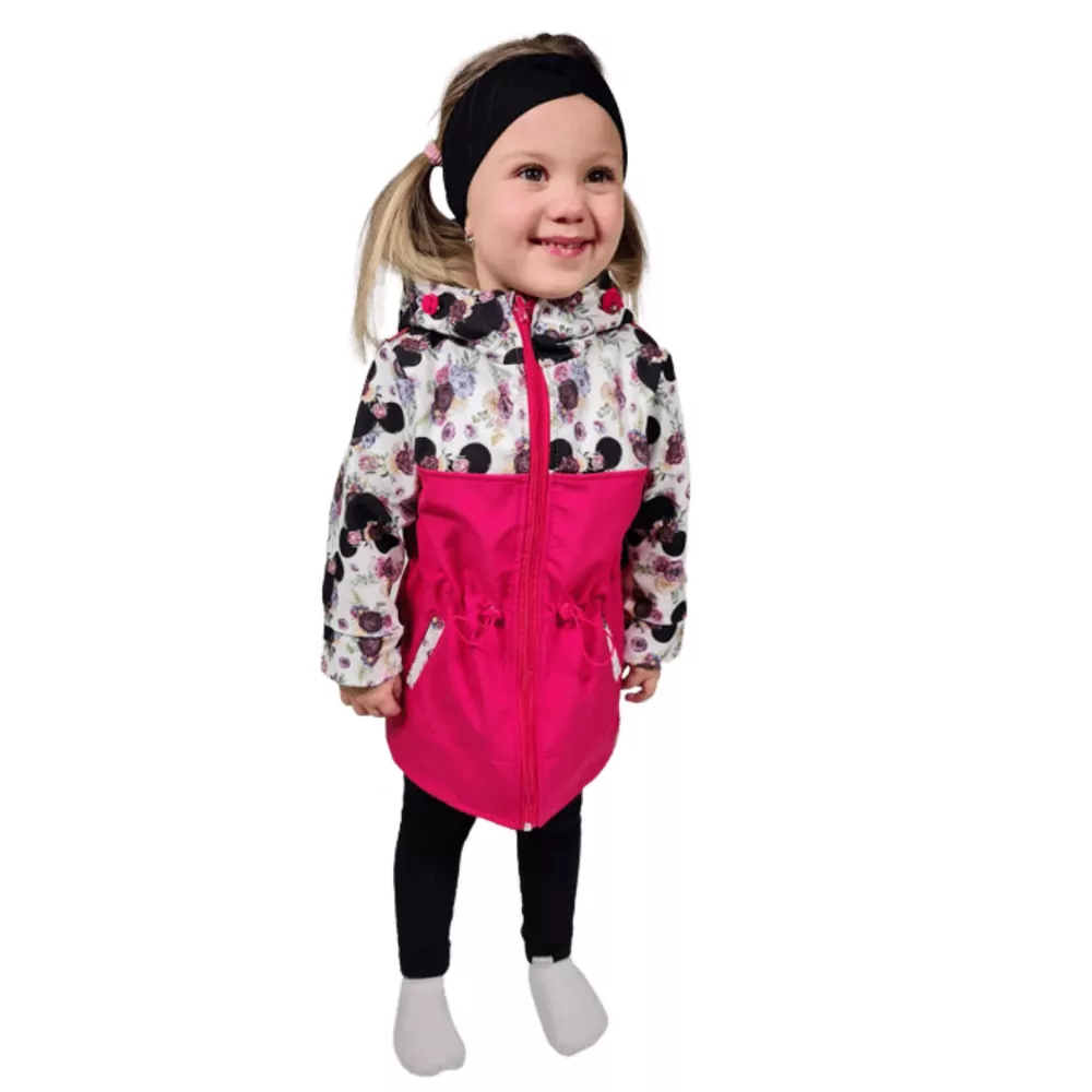 Dětská softshellová parka - Mickey malinová