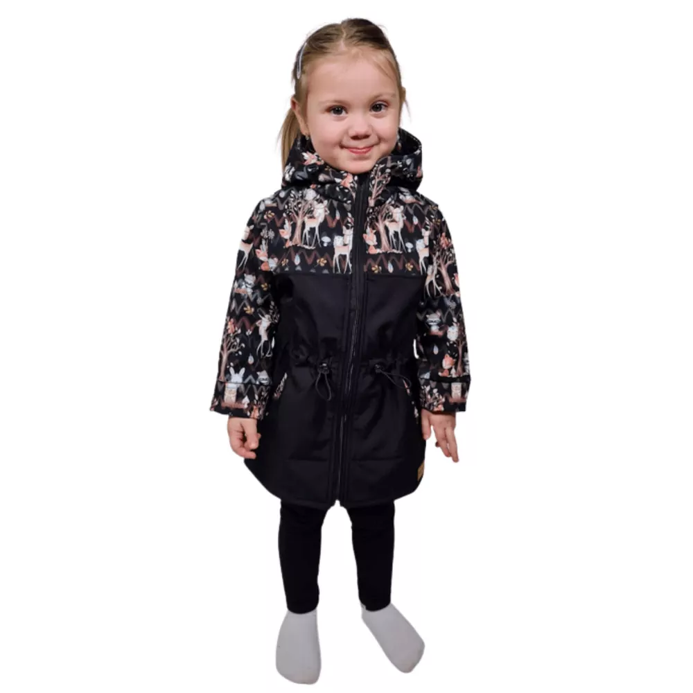 Dětská softshellová parka - lesní zvířátka