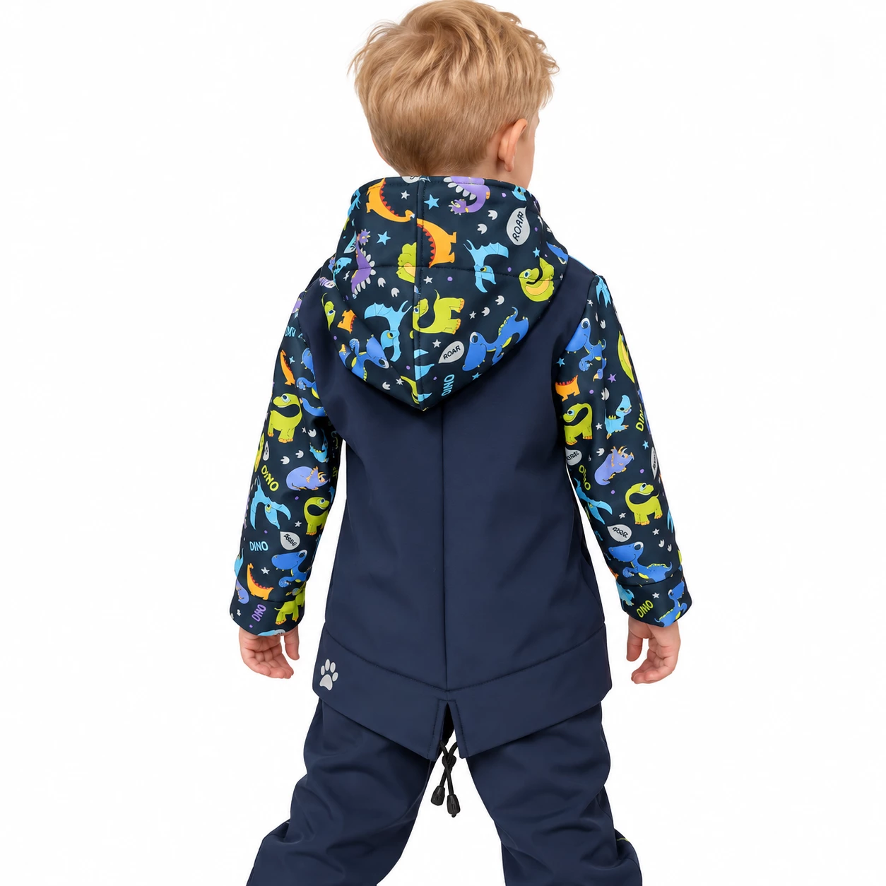 Dětská softshellová bunda "parka"- barevní dinosauři