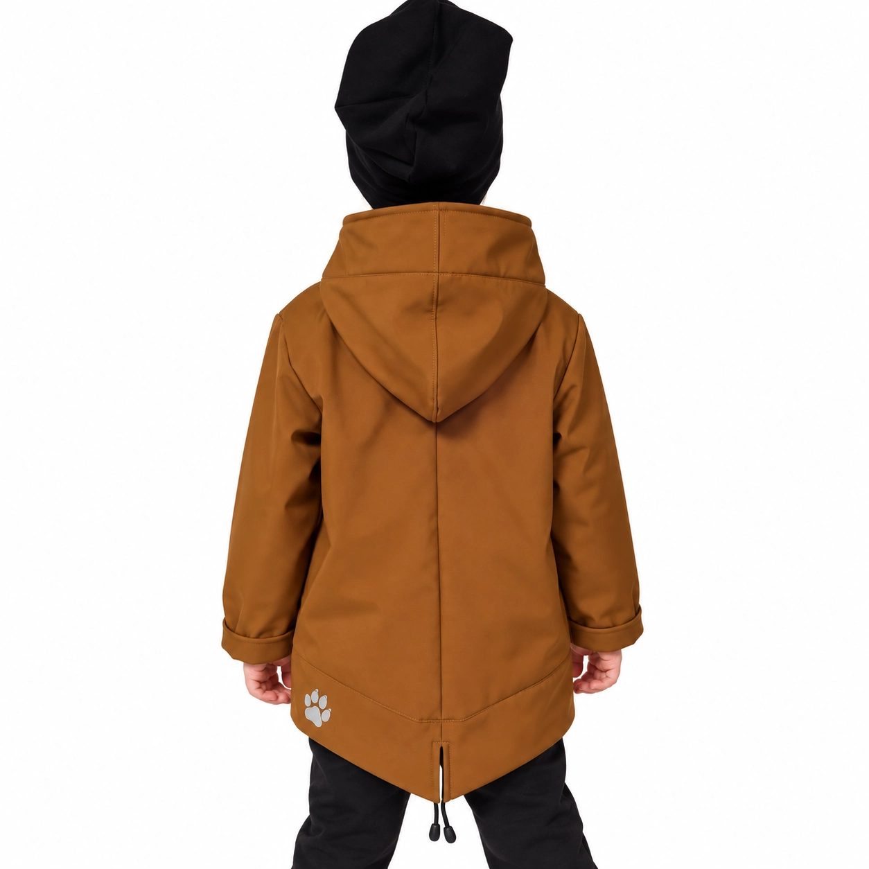 Dětská softshellová bunda "parka"- hnědá