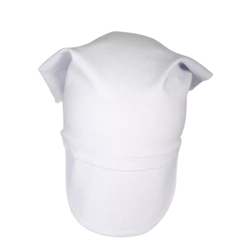 Dětský šátek na hlavu s kšiltem - bílý 