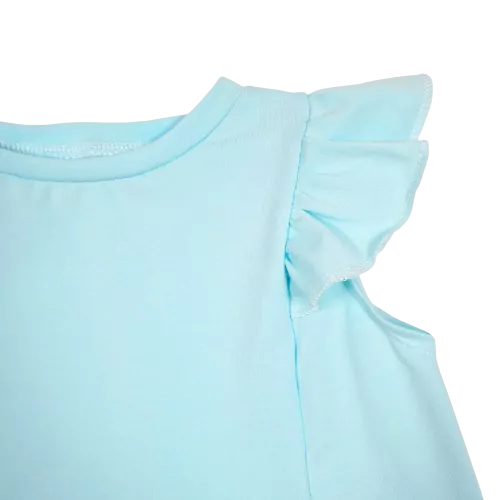 Dětské triko s volánkama - aqua