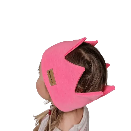 Dětská korunková čelenka - neonově růžová
