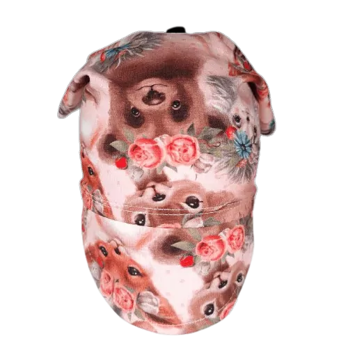 Dětský šátek na hlavu s kšiltem - zvířátka holčičky