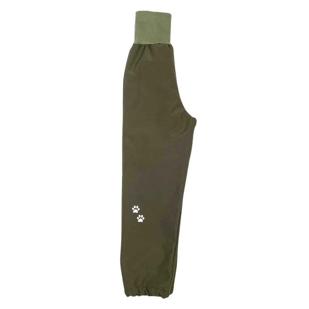 Dětské softshellové kalhoty zelená khaki