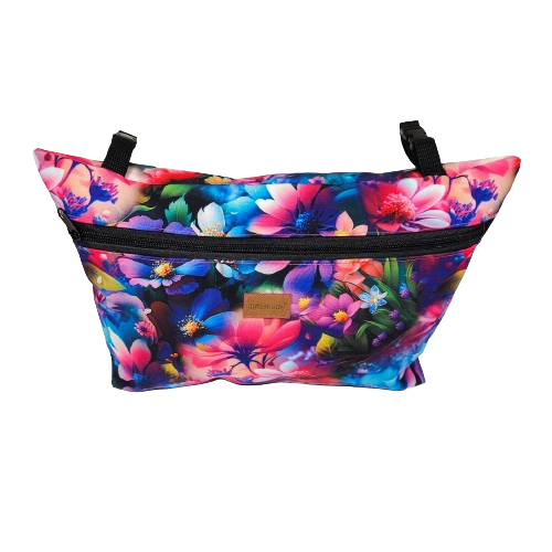 Sada na kočárek - rukávník, taška, nepadací dečka pohádkové kytičky