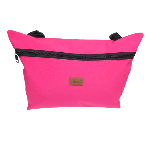 Sada na kočárek - rukávník, taška, nepadací dečka malinová