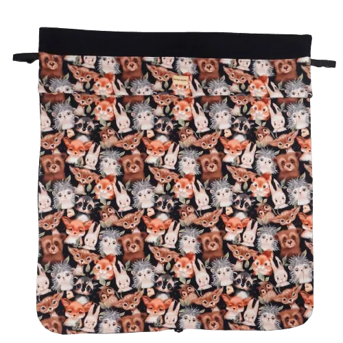 Sada na kočárek - rukávník, taška, nepadací dečka zvířátka medvědi černá