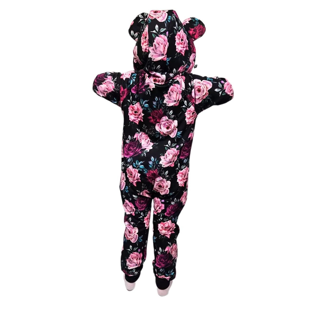 Dětský rostoucí teplákový overal - růže černá