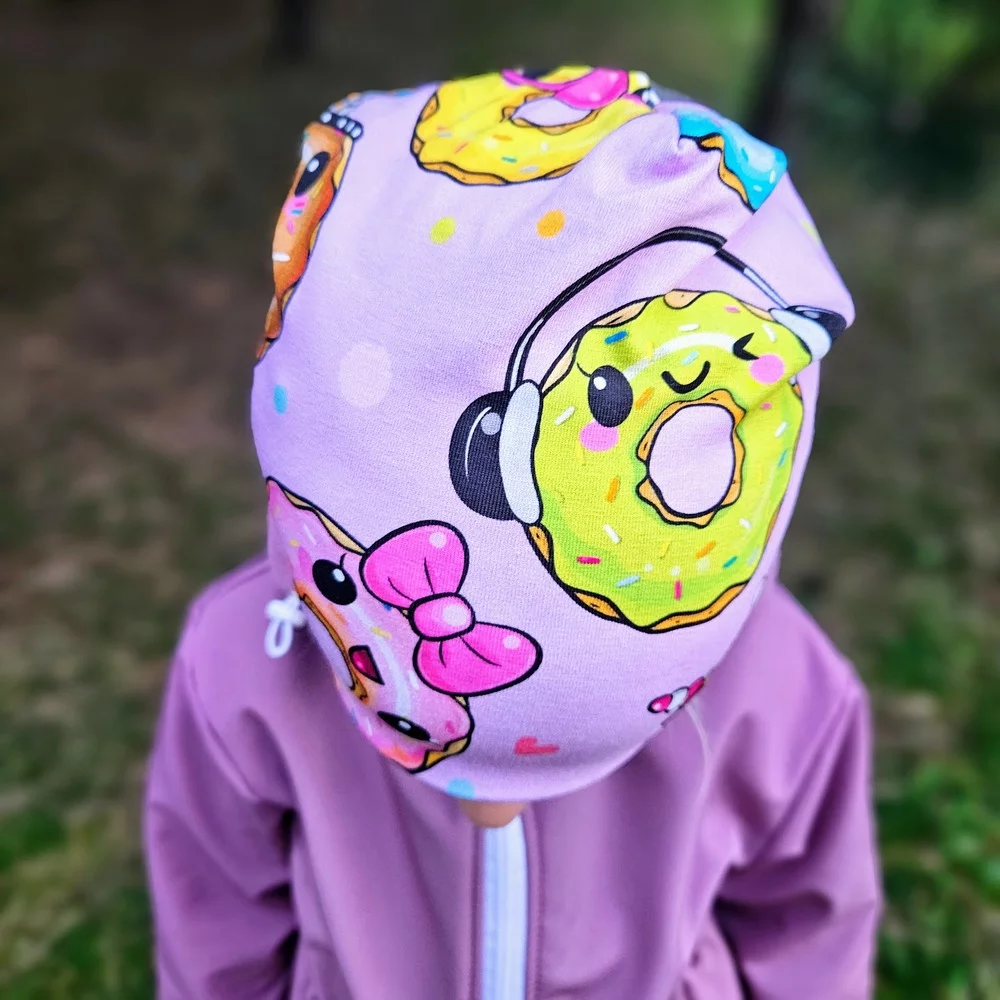 Dětská homeless čepice - Party donuts