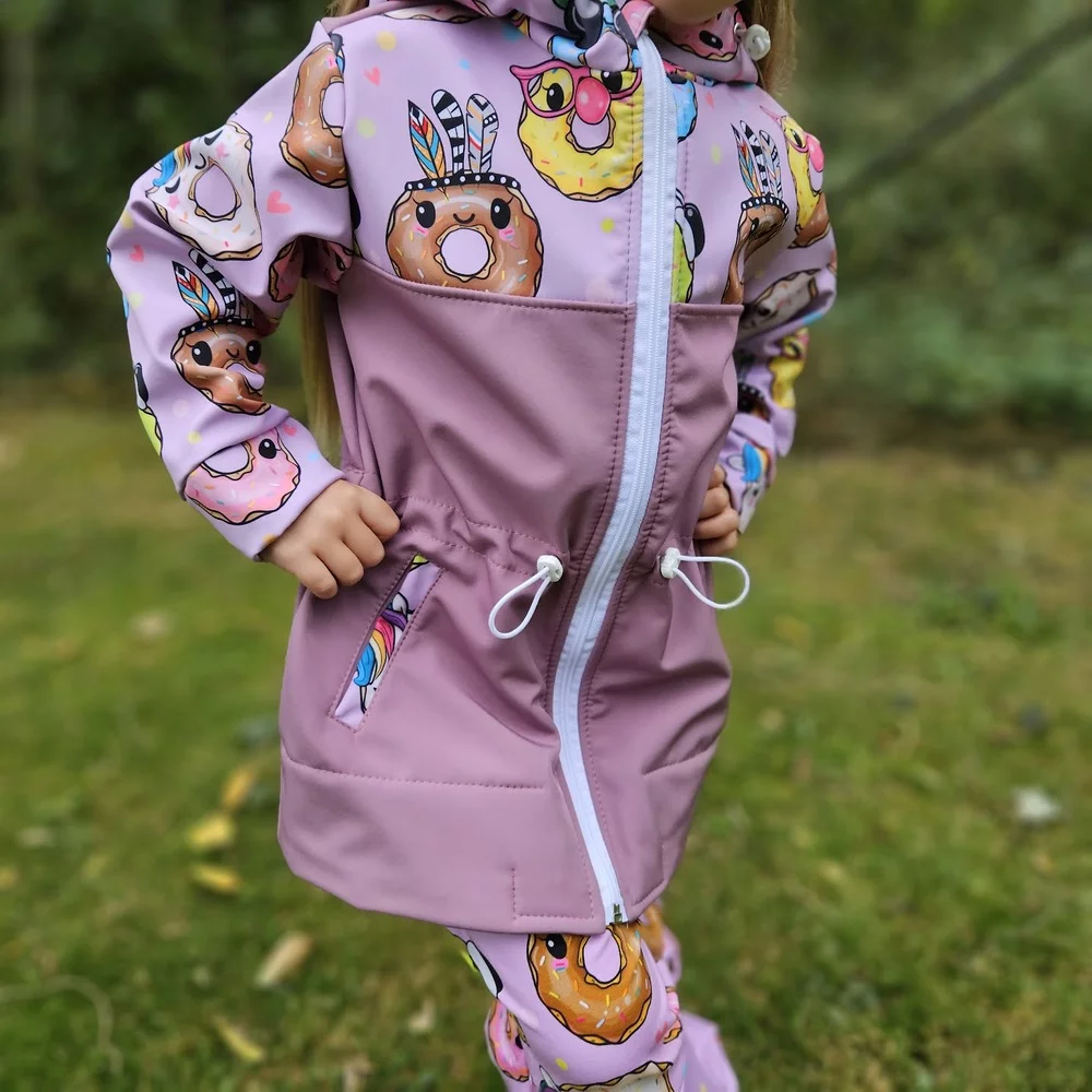 Dětská softshellová parka - party donuts