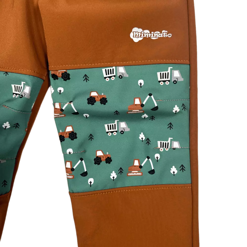 Dětské softshellové kalhoty - Traktor a bagr