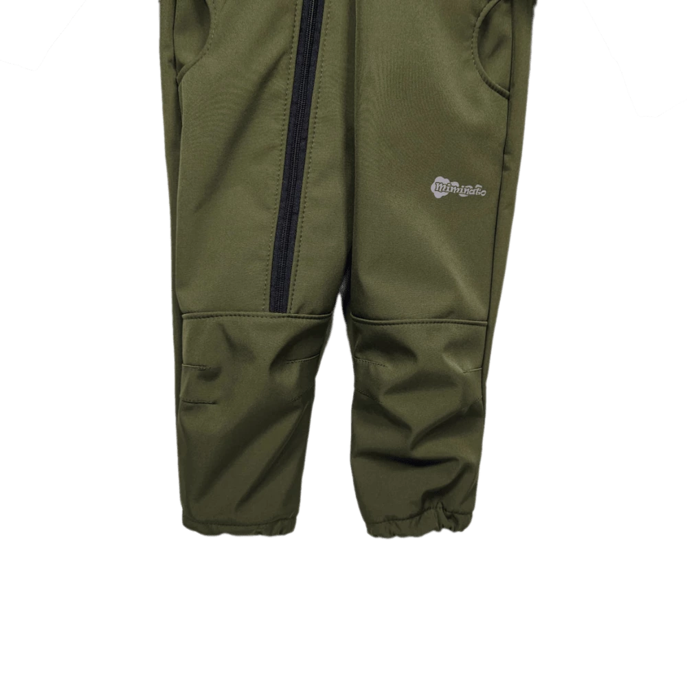 Dětská softshellová kombinéza - zelená khaki
