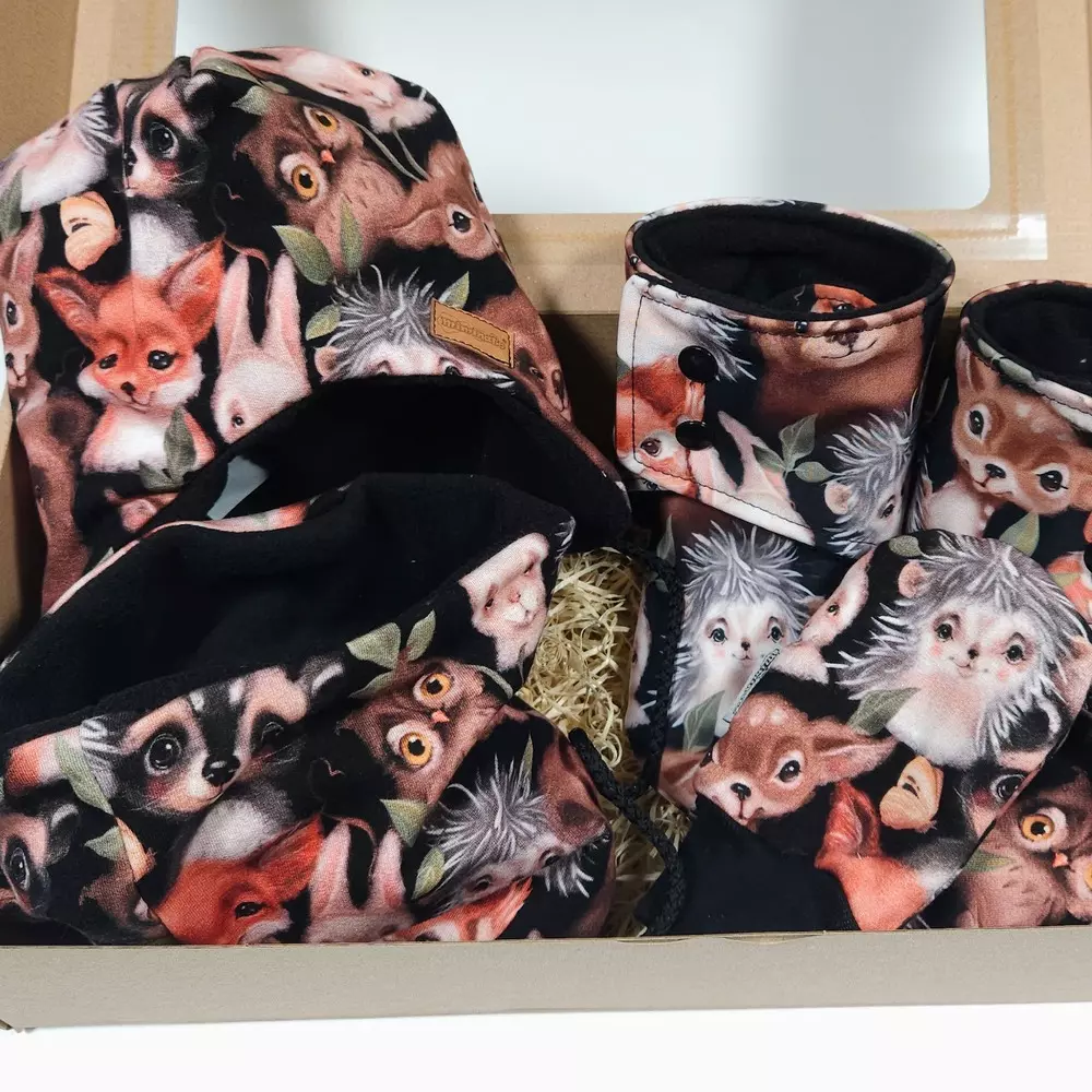 Kojenecký zimní setík - zvířátka medvědi černá