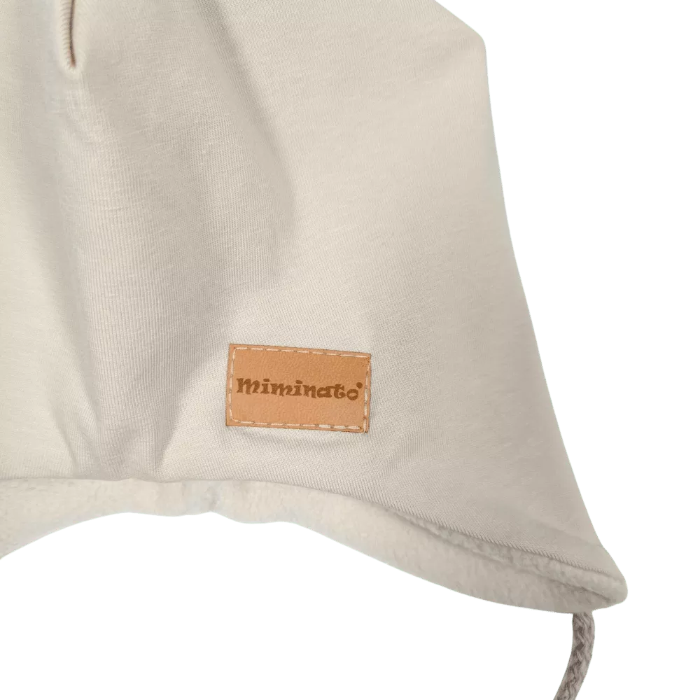 Dětská ušanka - světle béžová