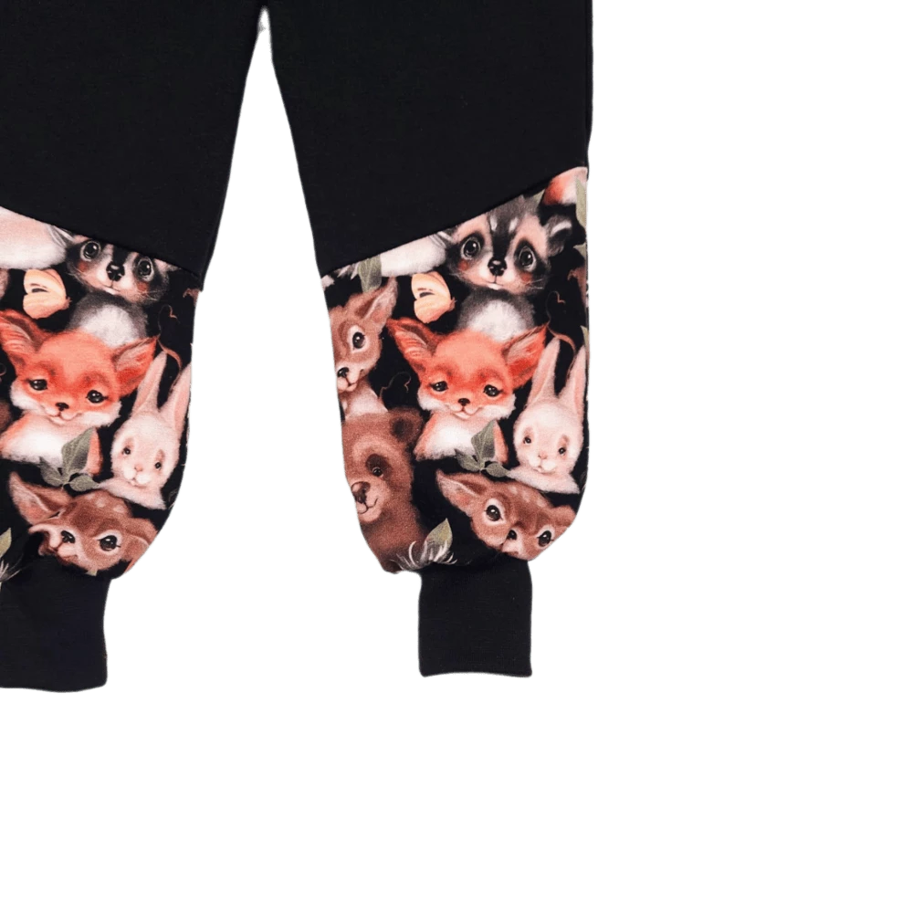 Dětské tepláky - Zvířátka medvědi černá