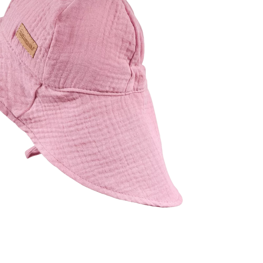 Dětský mušelínový klobouk - starorůžová