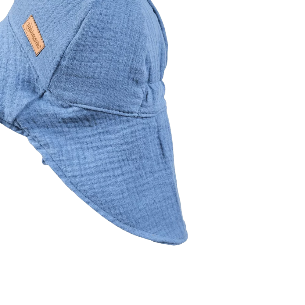 Dětský mušelínový klobouk - džínově modrá