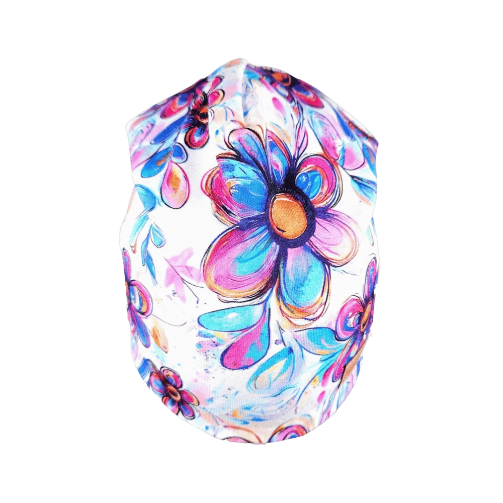 Dětská homeless čepice - pastelové květy