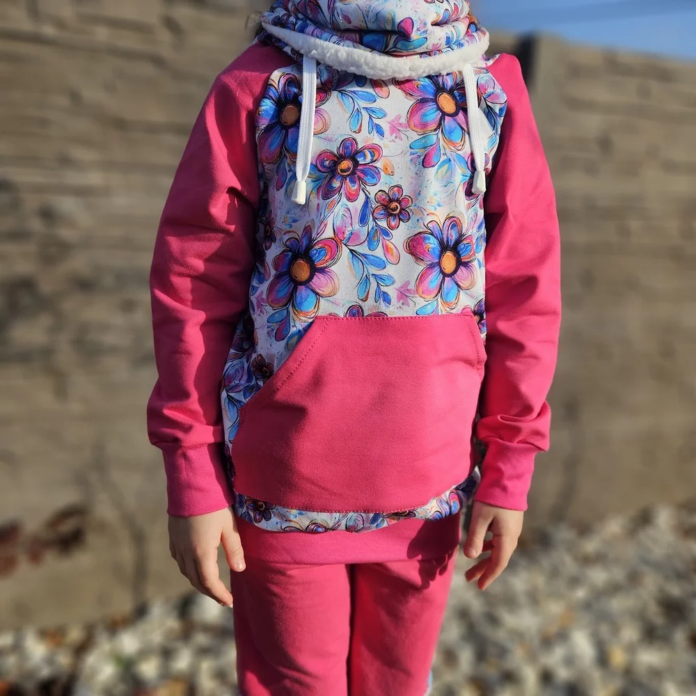 Dětská tepláková souprava - Pastelové květy