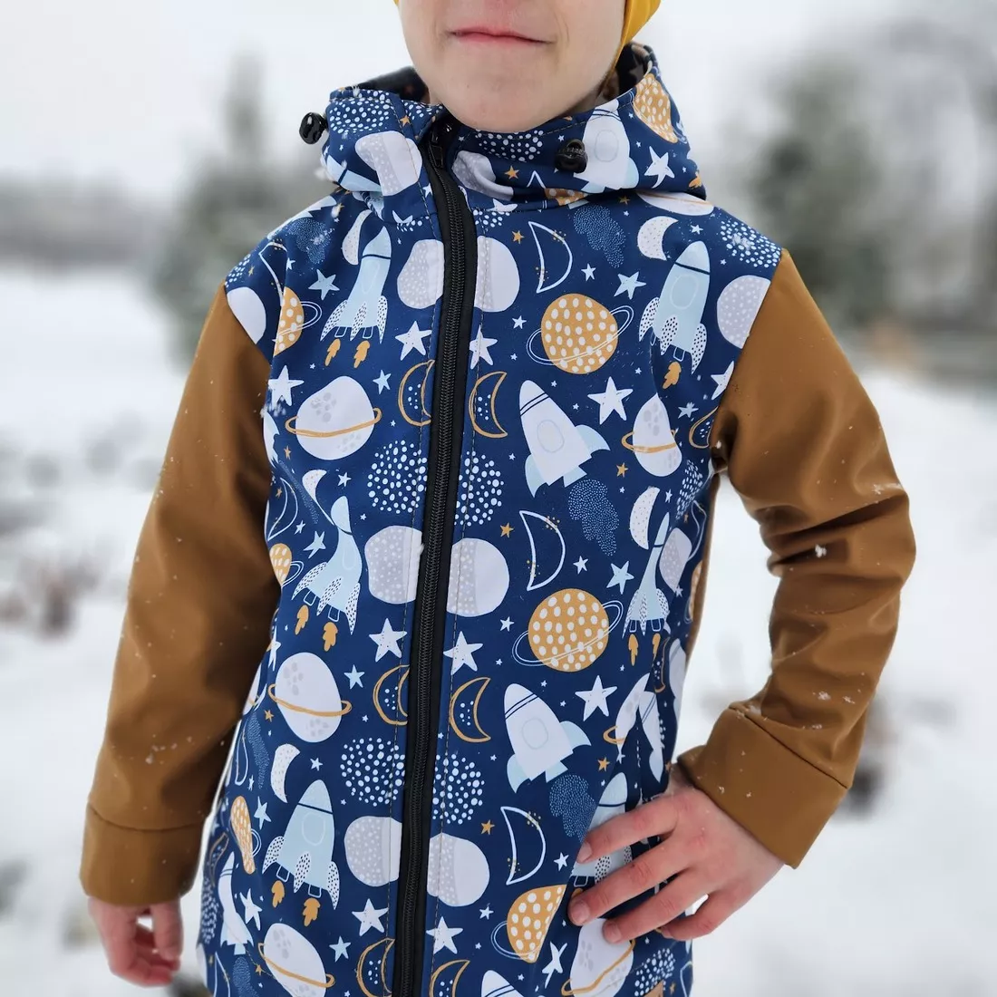 Dětská softshellová bunda - Planety a rakety