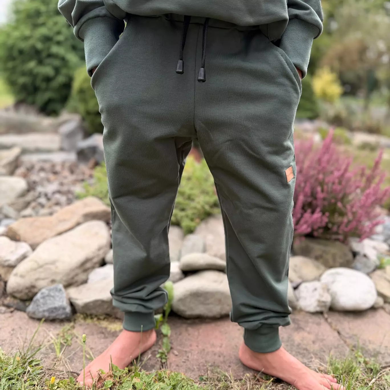 Dětské tepláky - Zelená khaki