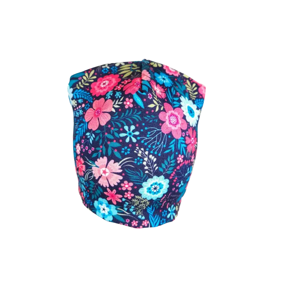 Dětská klasická čepice barevné kytky